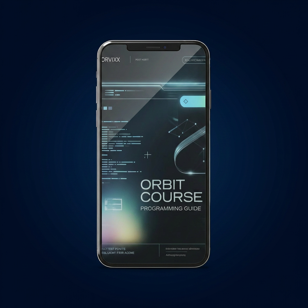 Phone with a futuristic interface on a dark blue background